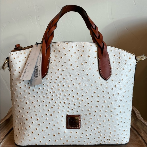 DOONEY & BOURKE Bone Ostrich Celeste Satchel NWT - Picture 4 of 6